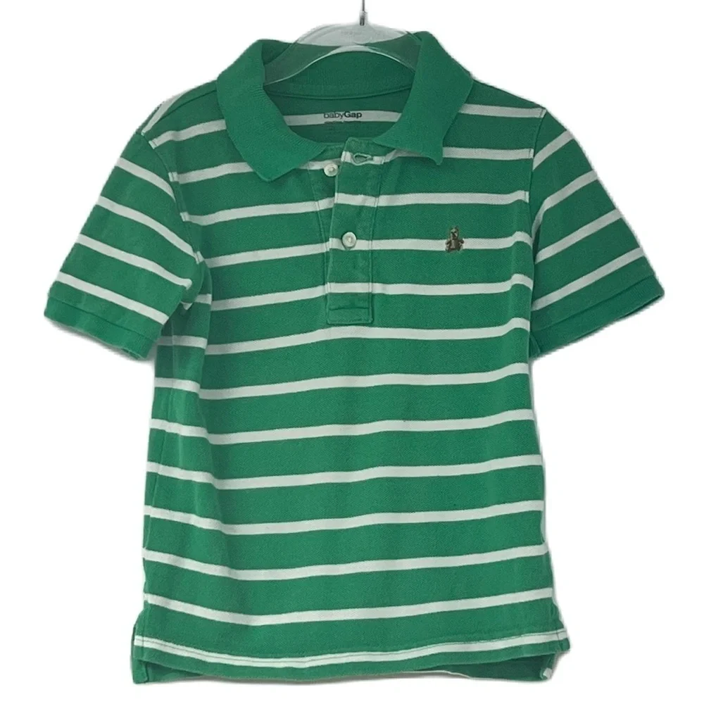 Bundle of 2 boys shortsleeve Gap Champs Polo green yellow blue tops size 4